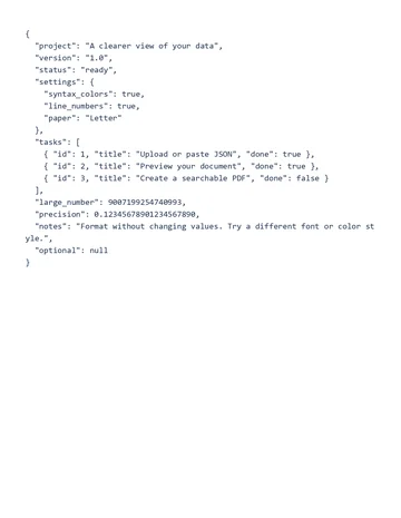 Structured JSON source
