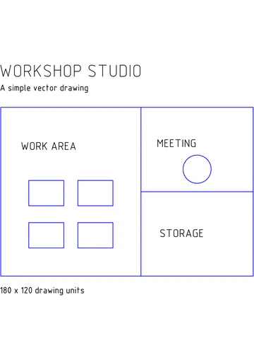El dibujo PDF de origen de un estudio de taller.