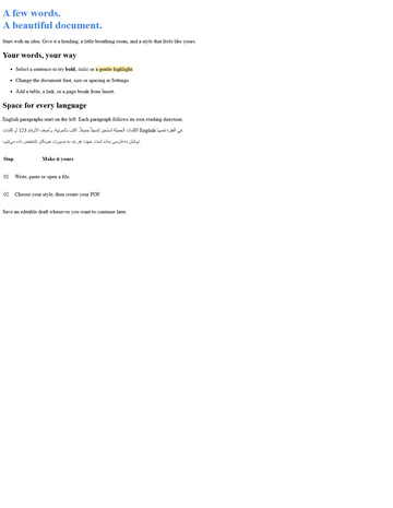 Rich-text example shown in the editor