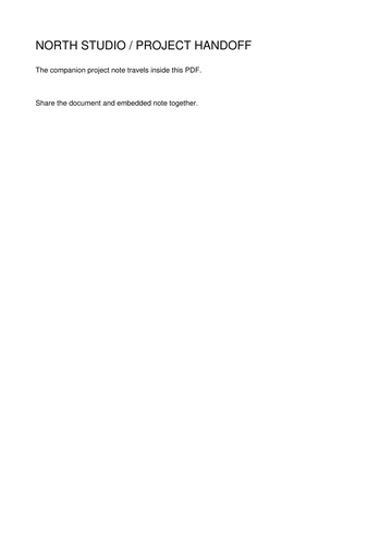 Əlavə layihə qeydinin yerləşdirildiyini izah edən North Studio PDF səhifəsi.