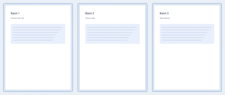 3 ملفات PDF مستقلة تحتوي إجمالًا على 3 صفحات.
